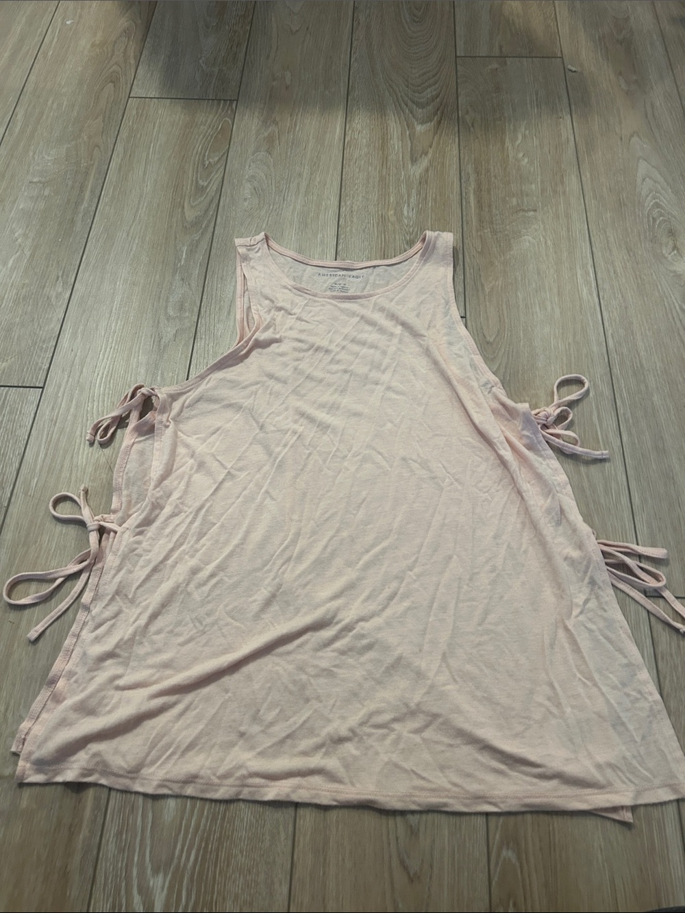 American Eagle Outfitters Pale Pink Side-Tie Tank Top